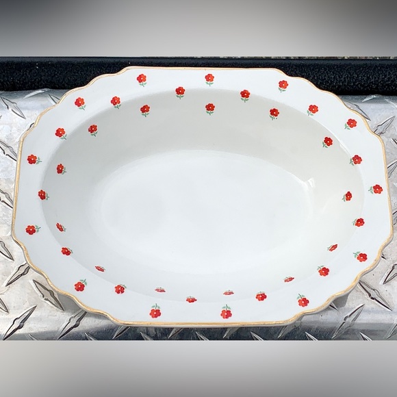 Mid Century Vintage W S George Blushing Rose Dalrymple LIDO Oval Vegetable Bowl - Picture 4 of 16